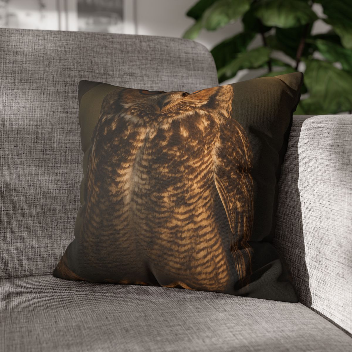 Nebula Gaze Great Horned Owl designer print pillow cases