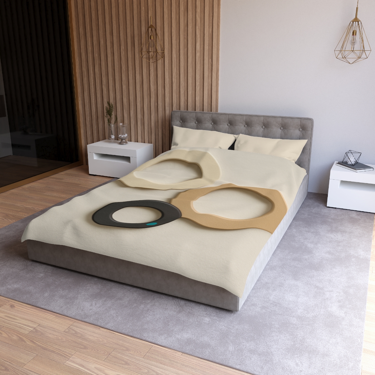 Three Balanced Rings personalized bedding duvets