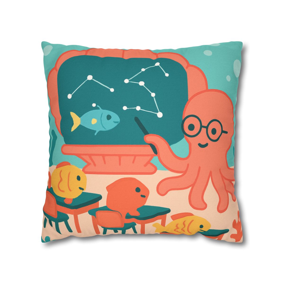 Cosmic Coral Classroom soft cotton pillow cases