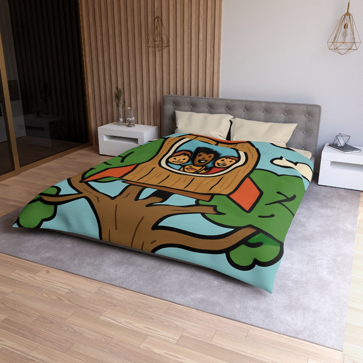 Time Traveling Treehouse Rocket trendy bedroom duvets