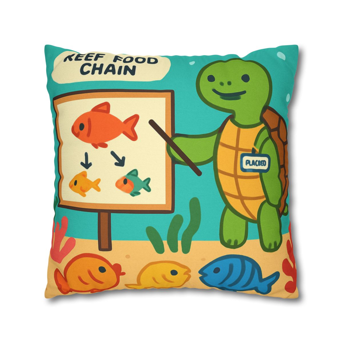 Coral Classroom Sea Turtle Guide trendy patterned pillow cases