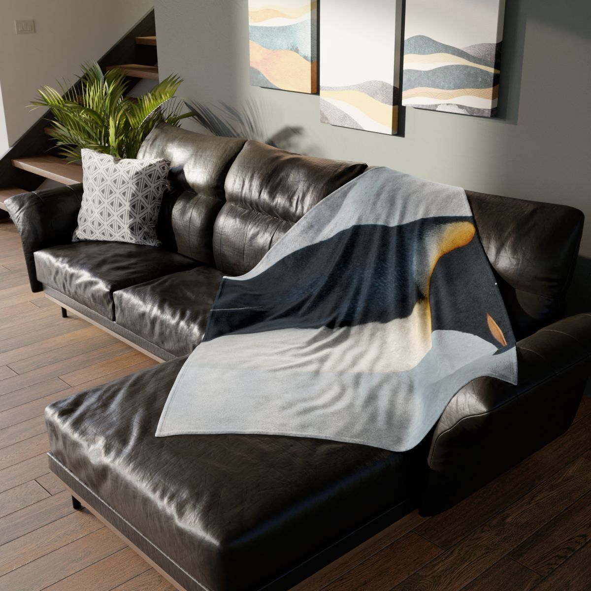 Aurora Drift Emperor Penguin unique gift blanketscustom blankets