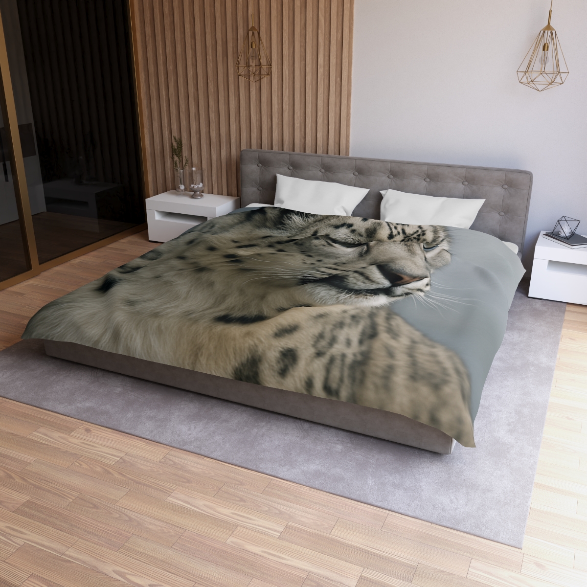 Mountain Whisper Snow Leopard warm winter duvets