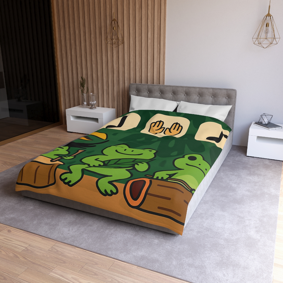 Jungle Rain Rhythm With The Frog Band soft comforter duvets