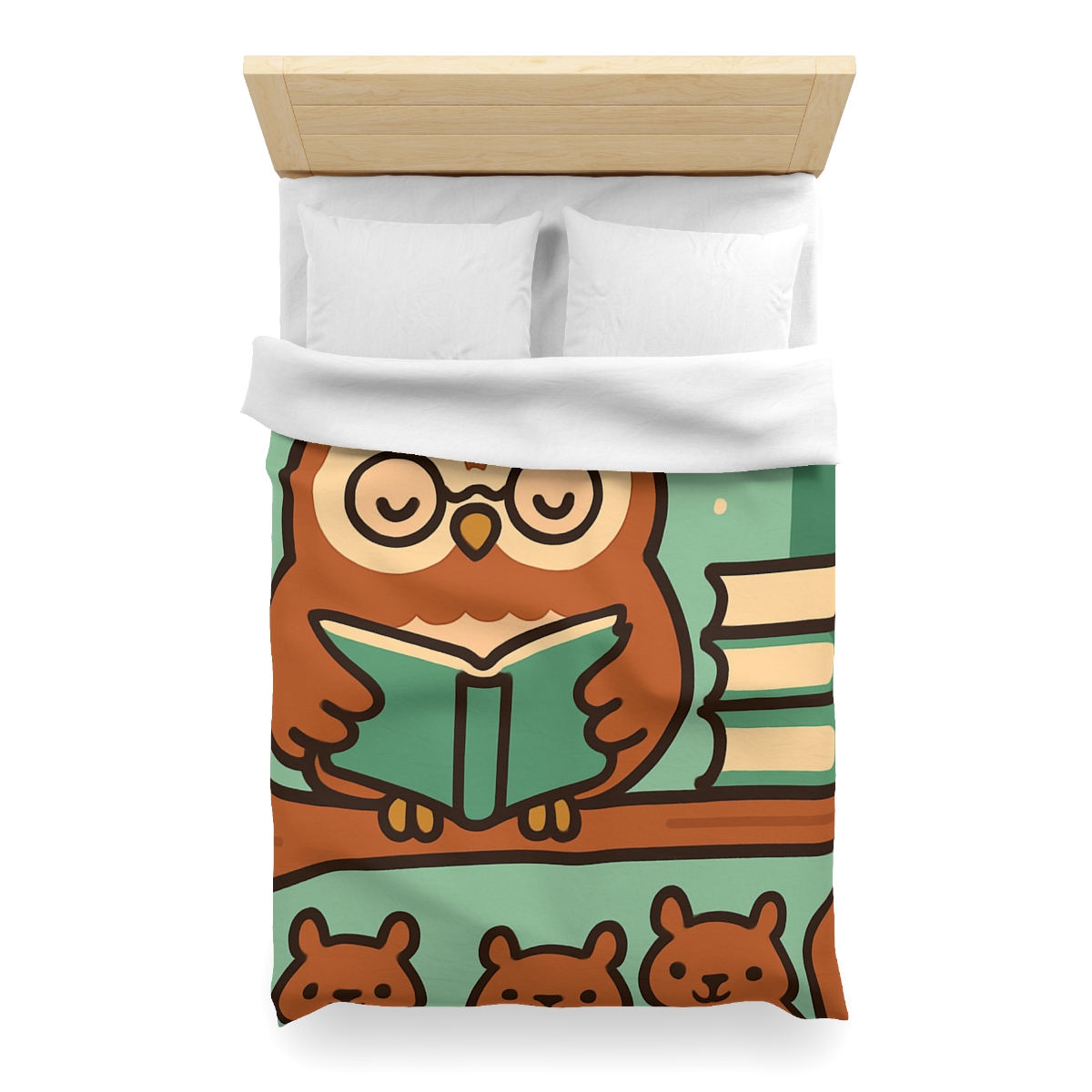 Forest Library Owl designer printed duvets