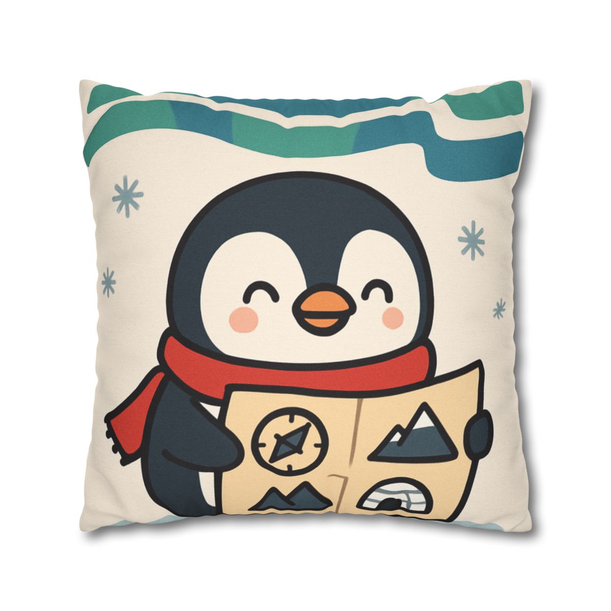 Polar Lights Penguin Map Quest comfortable bedding pillow covers