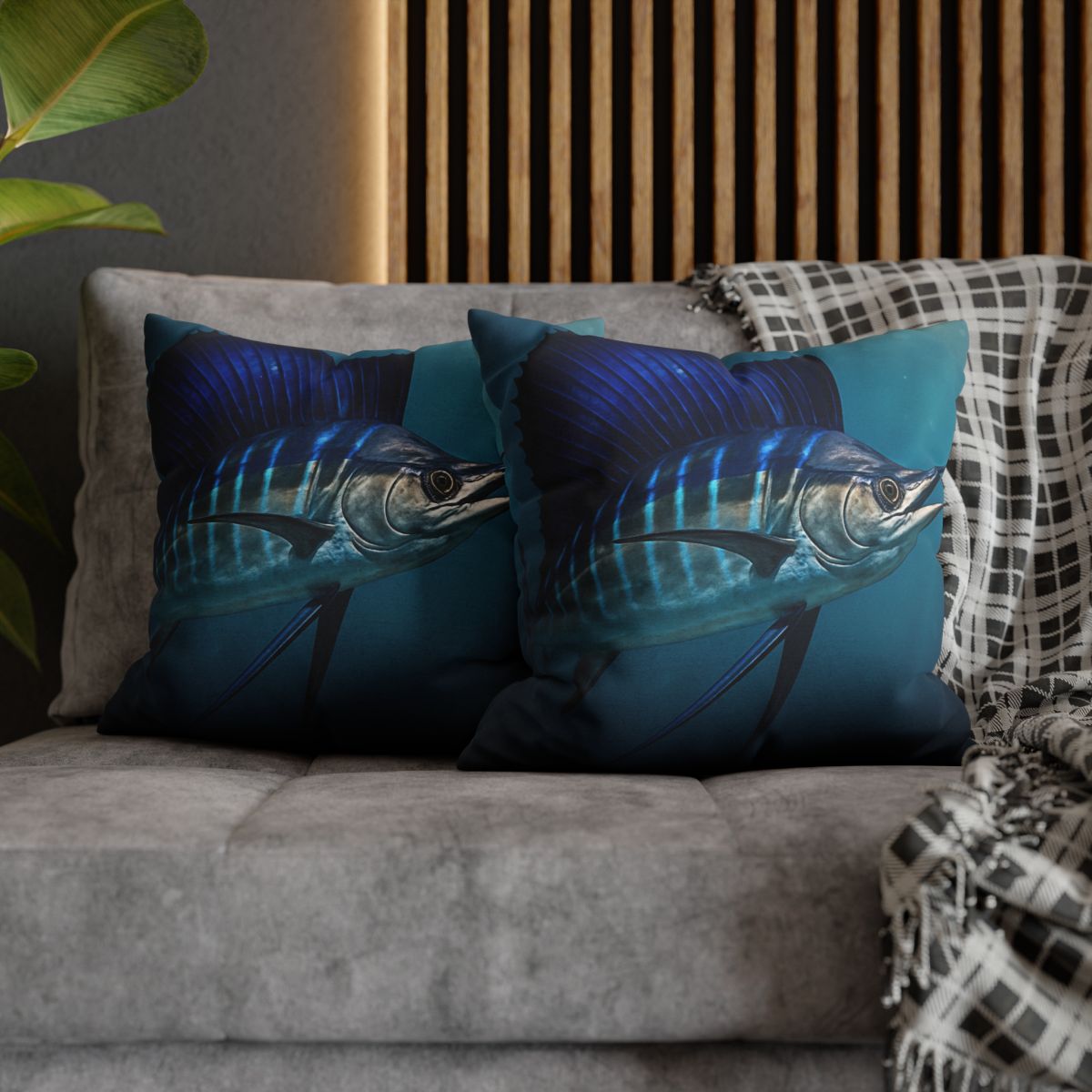 Starlit Surge Sailfish comfortable bedding pillow covers