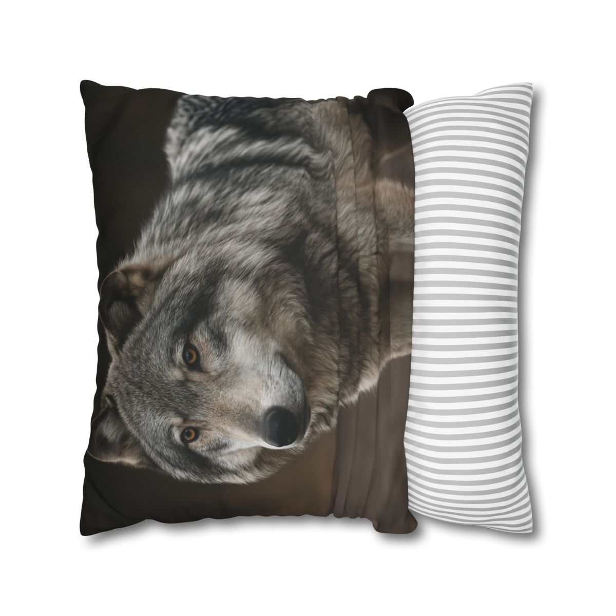 Silver Gaze Gray Wolf personalized pillow covers