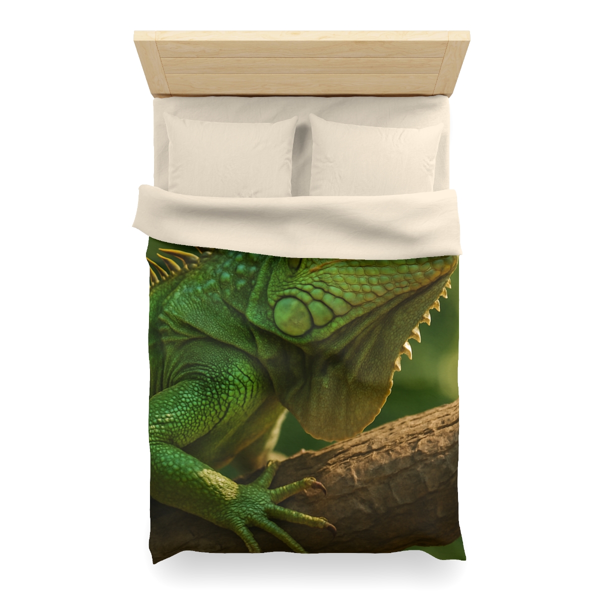 Sun Dappled Green Iguana personalized bedding duvets