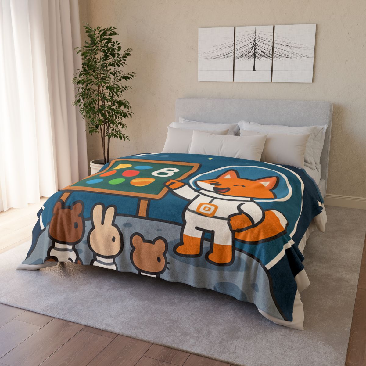 Comet Classroom With Astro Fox decorative home blankets