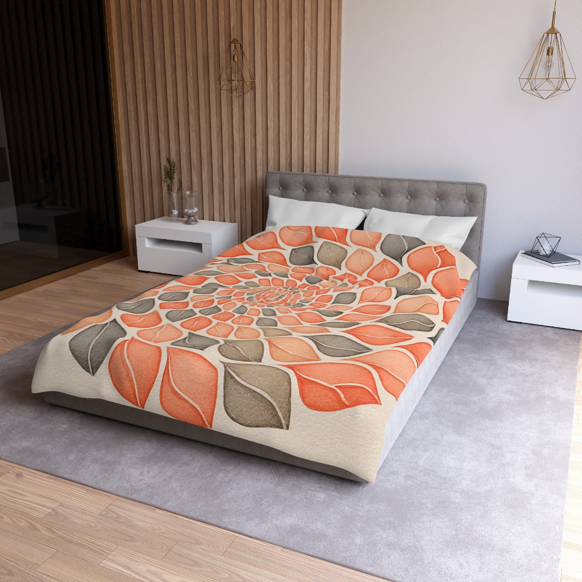 Bud Spiral Time Mosaic designer printed duvets