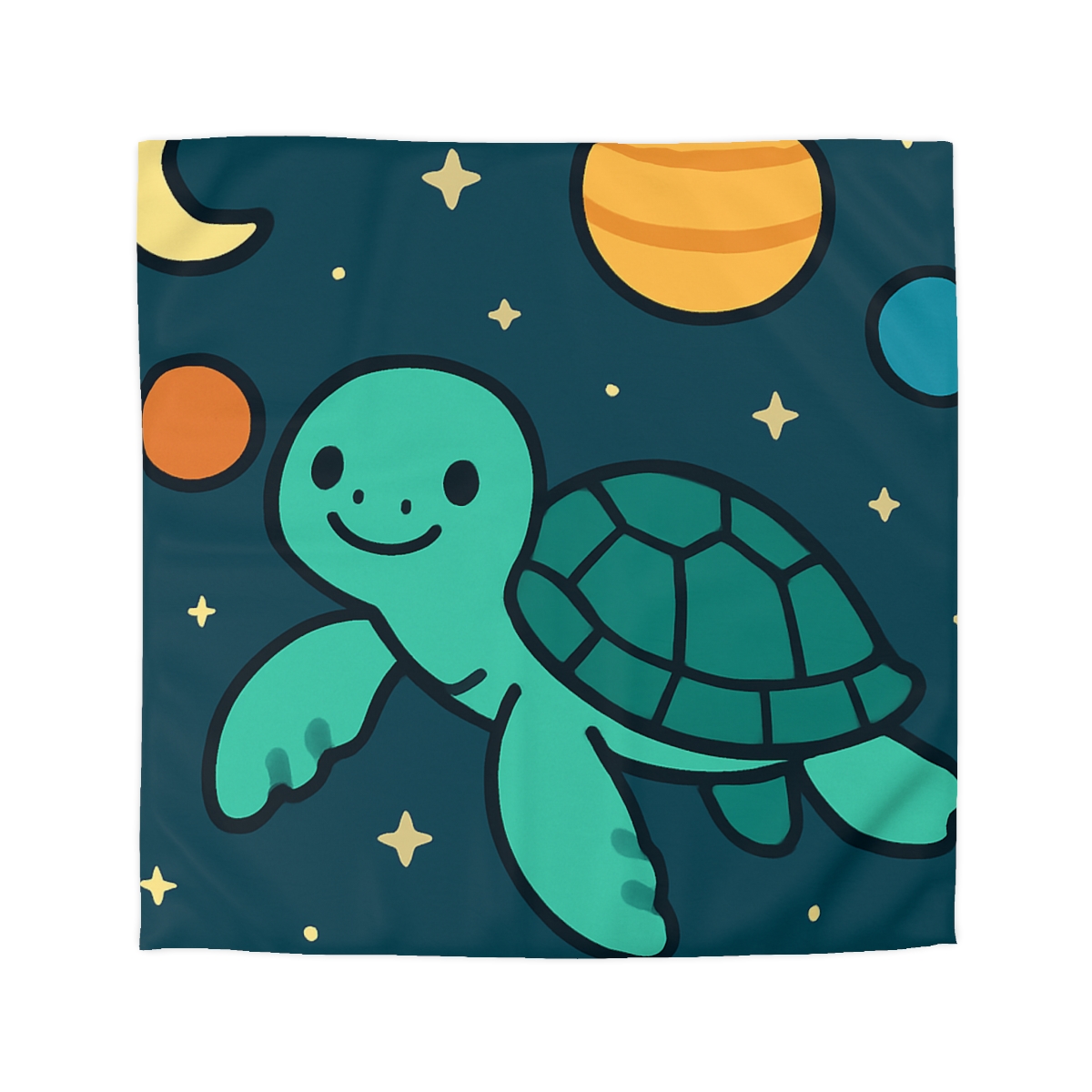 Starlit Space Turtle personalized bedding duvets