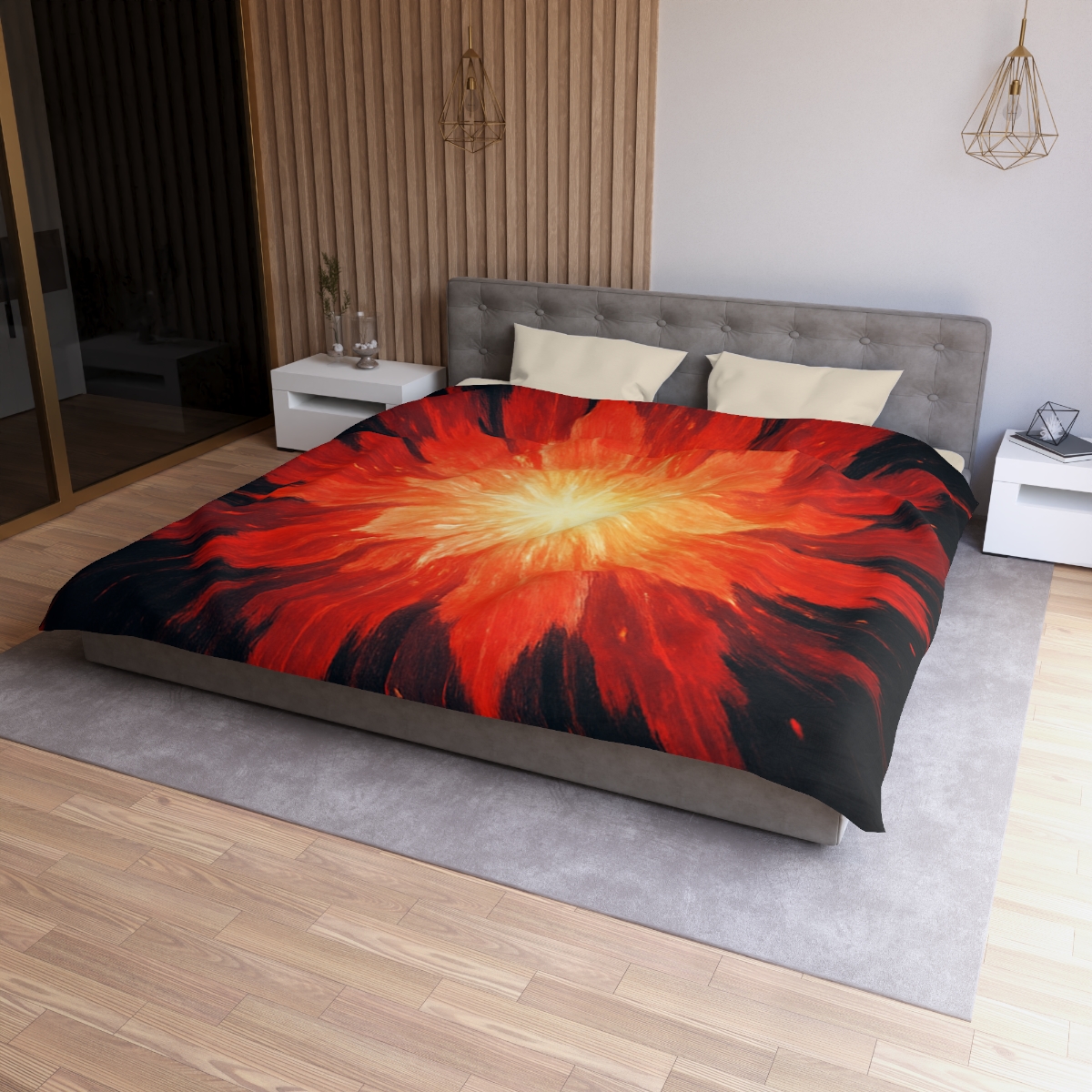 Starburst Ember Bloom custom duvets
