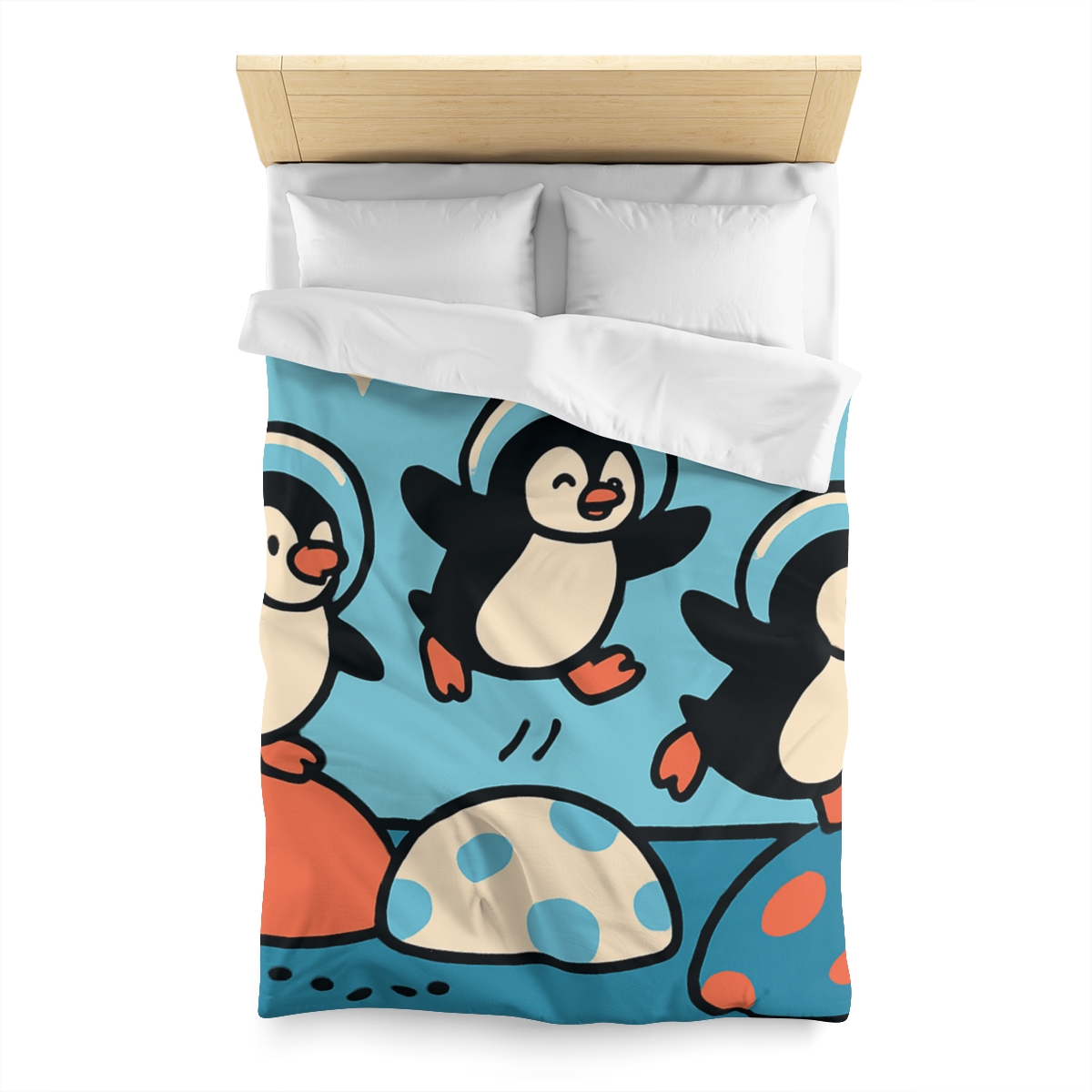 Planet Hopper Penguins personalized bedding duvets