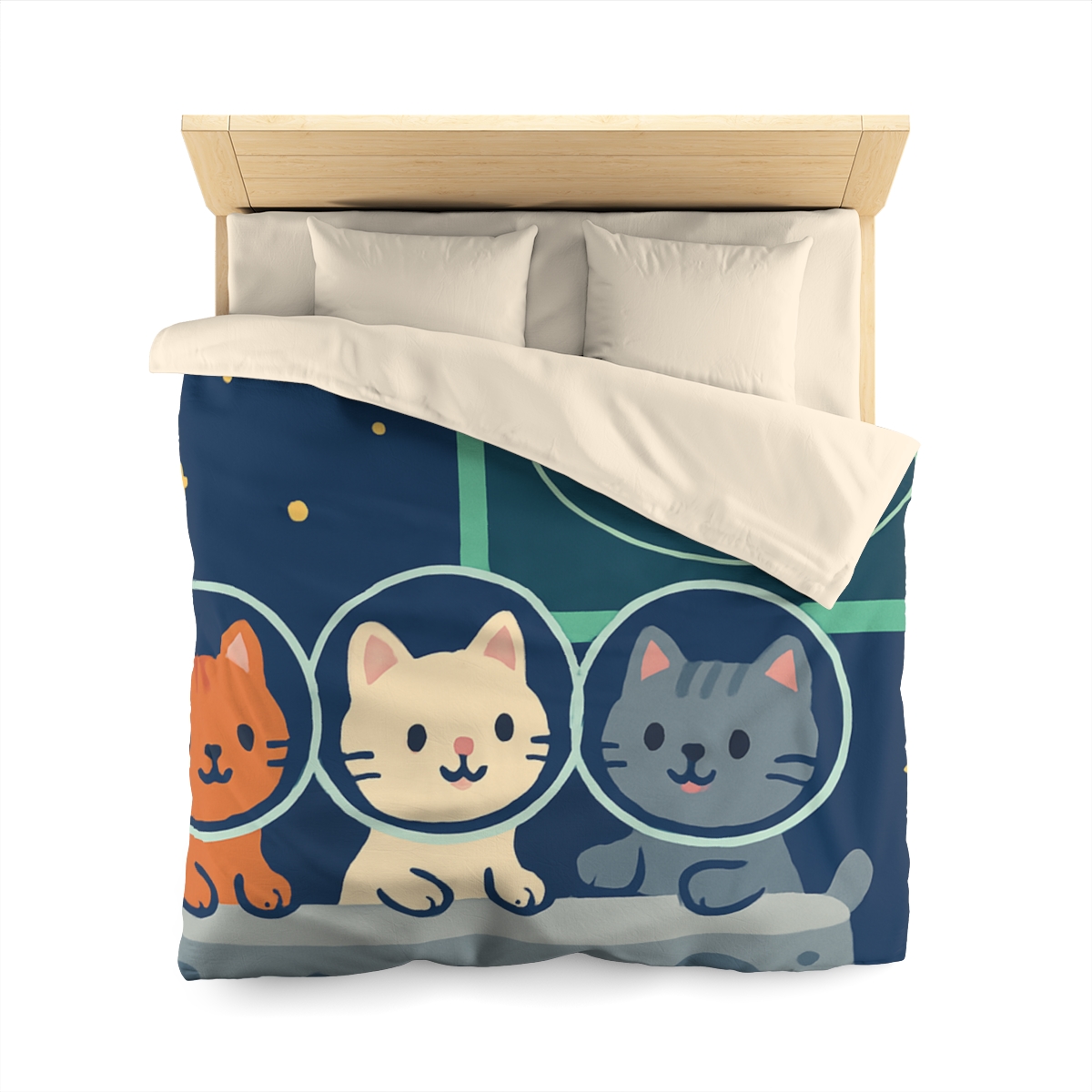 Comet Classroom For Curious Kittens designer printed duvets