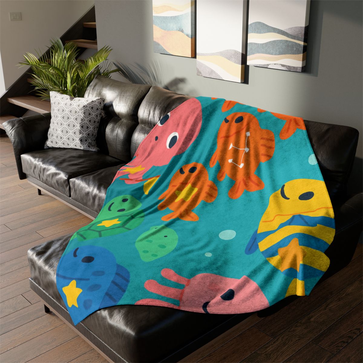 Underwater Galaxy Parade personalized cozy blankets