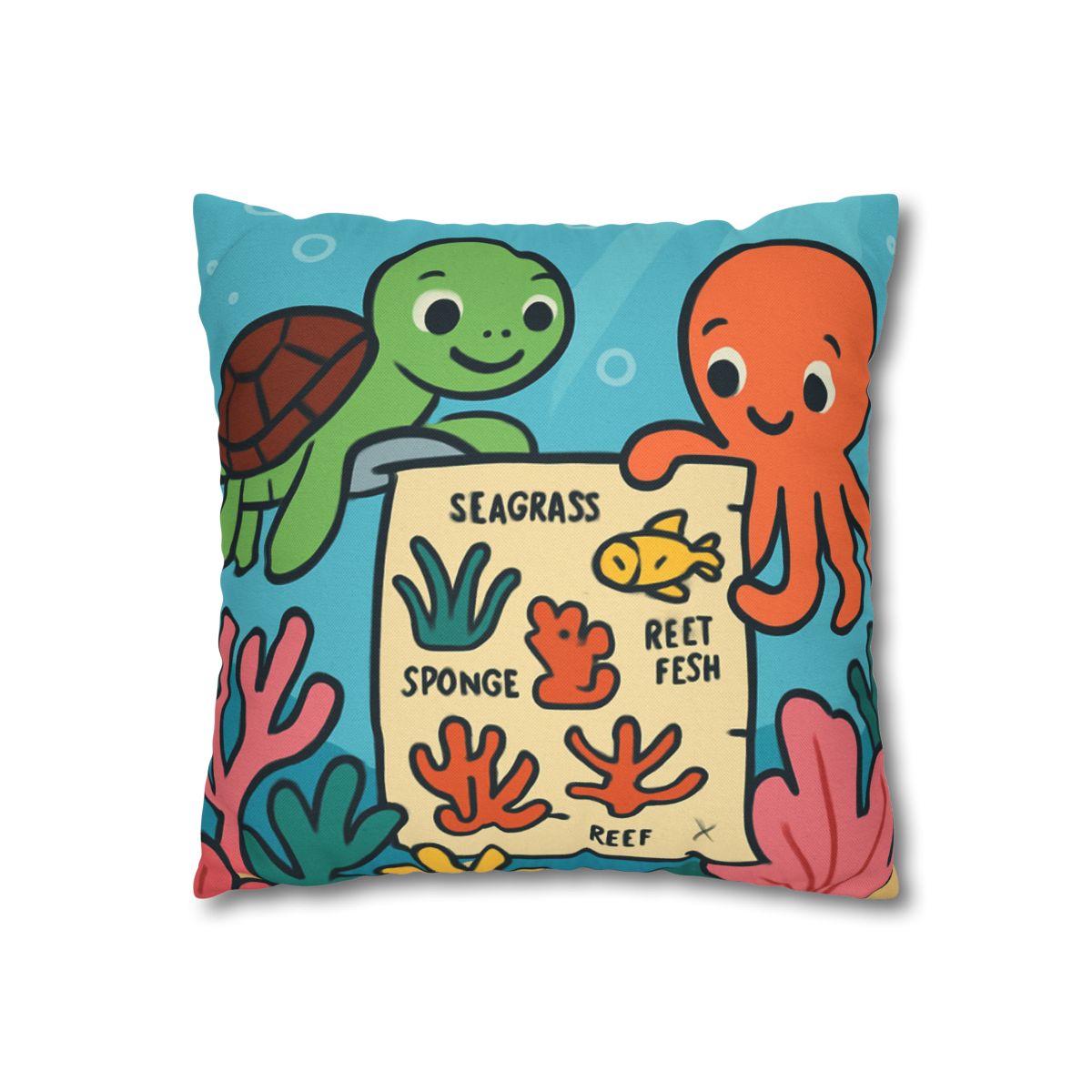 Coral Reef Map Makers comfortable bedding pillow covers