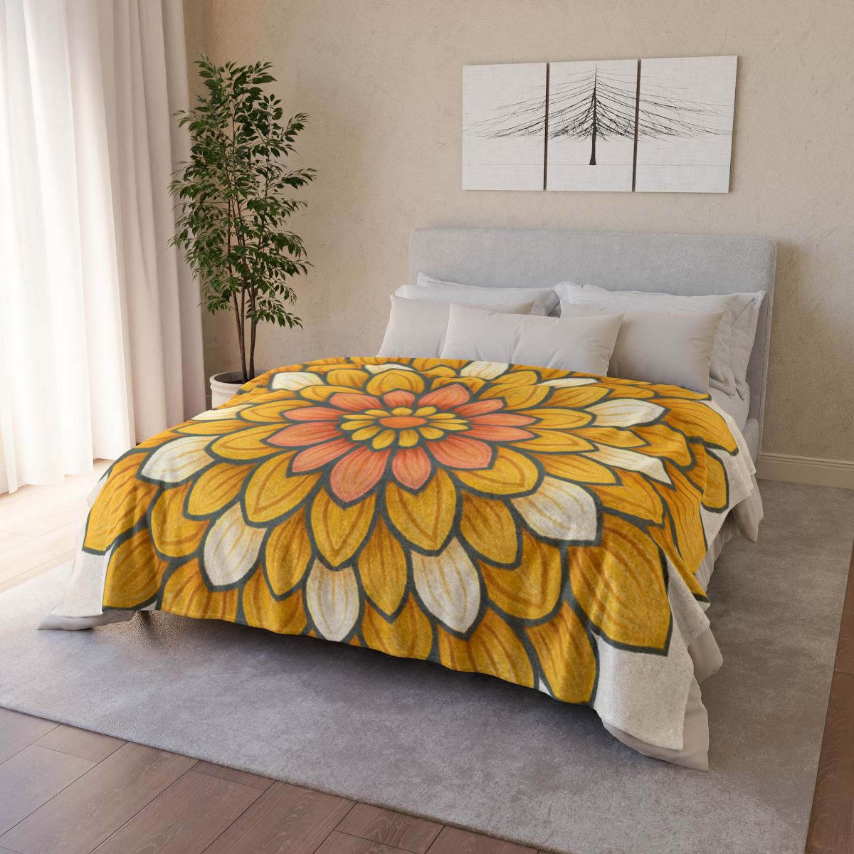 Floret Burst Mandala warm winter blankets