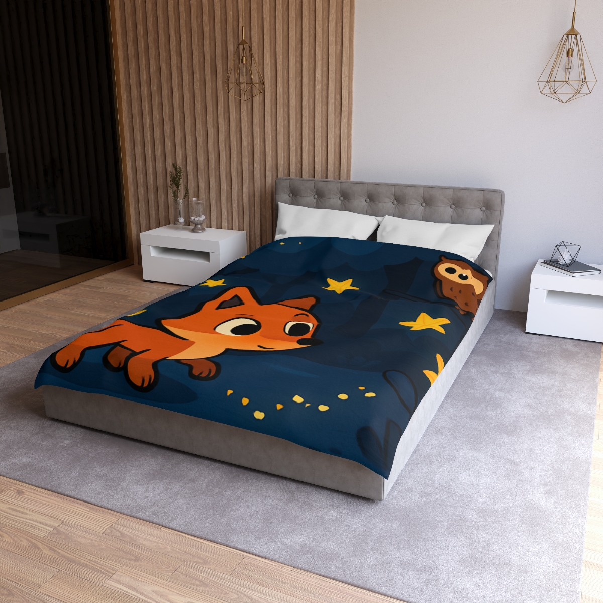 Cosmic Forest Fox trendy bedroom duvets