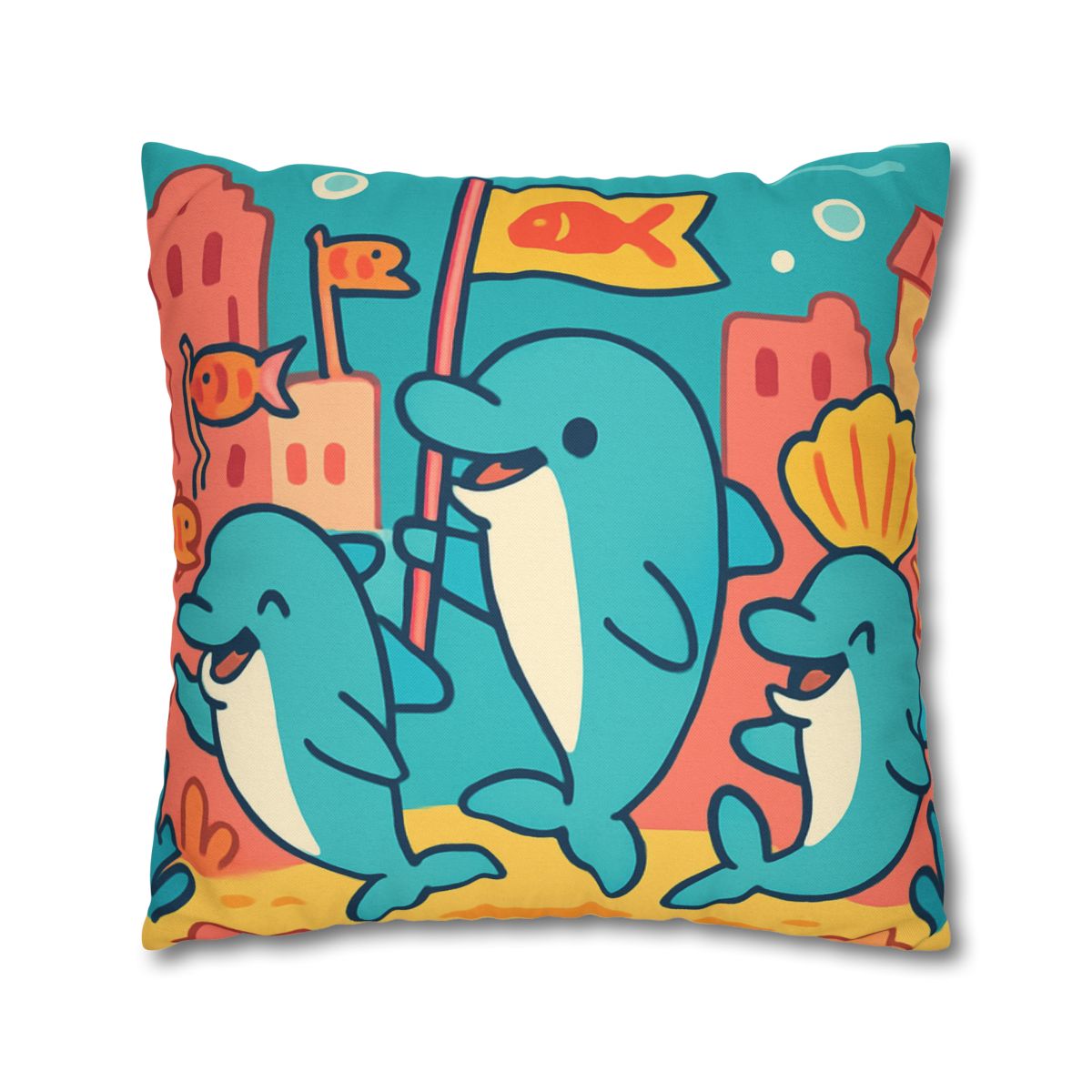 Coral City Dolphin Parade unique gift pillow cases