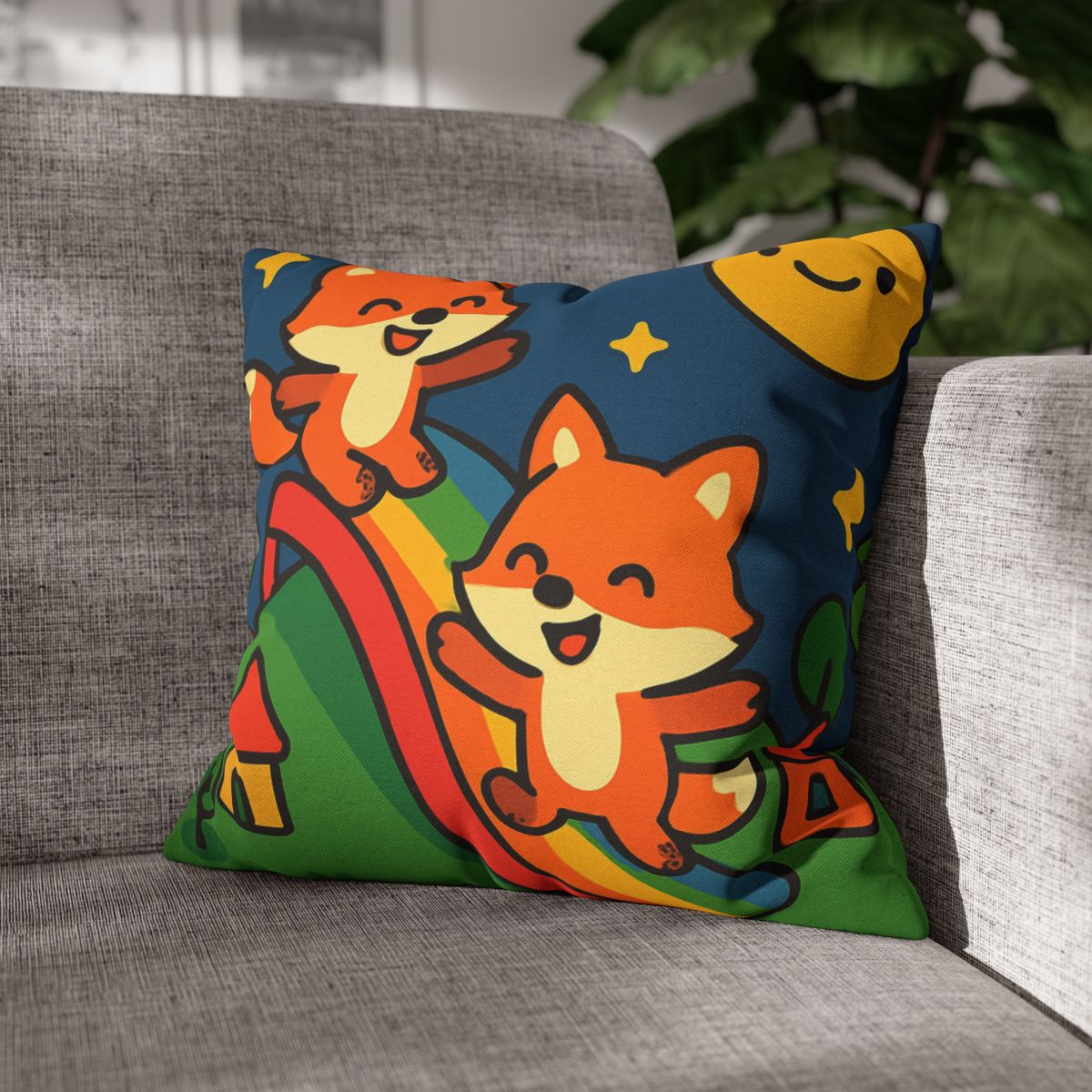 Planet Playground Of The Friendly Foxes trendy patterned pillow cases