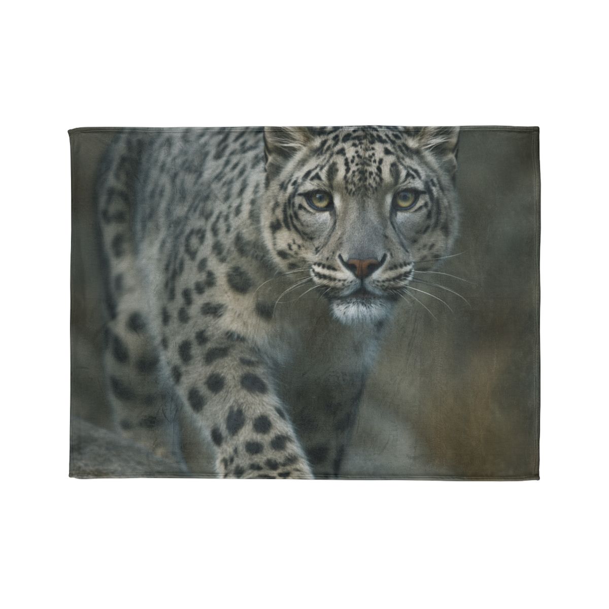 Starlit Sprint Snow Leopard soft fleece blankets