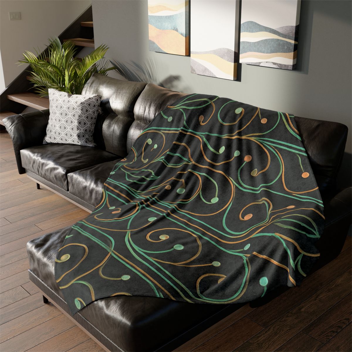 Vine Circuit Lattice soft fleece blankets