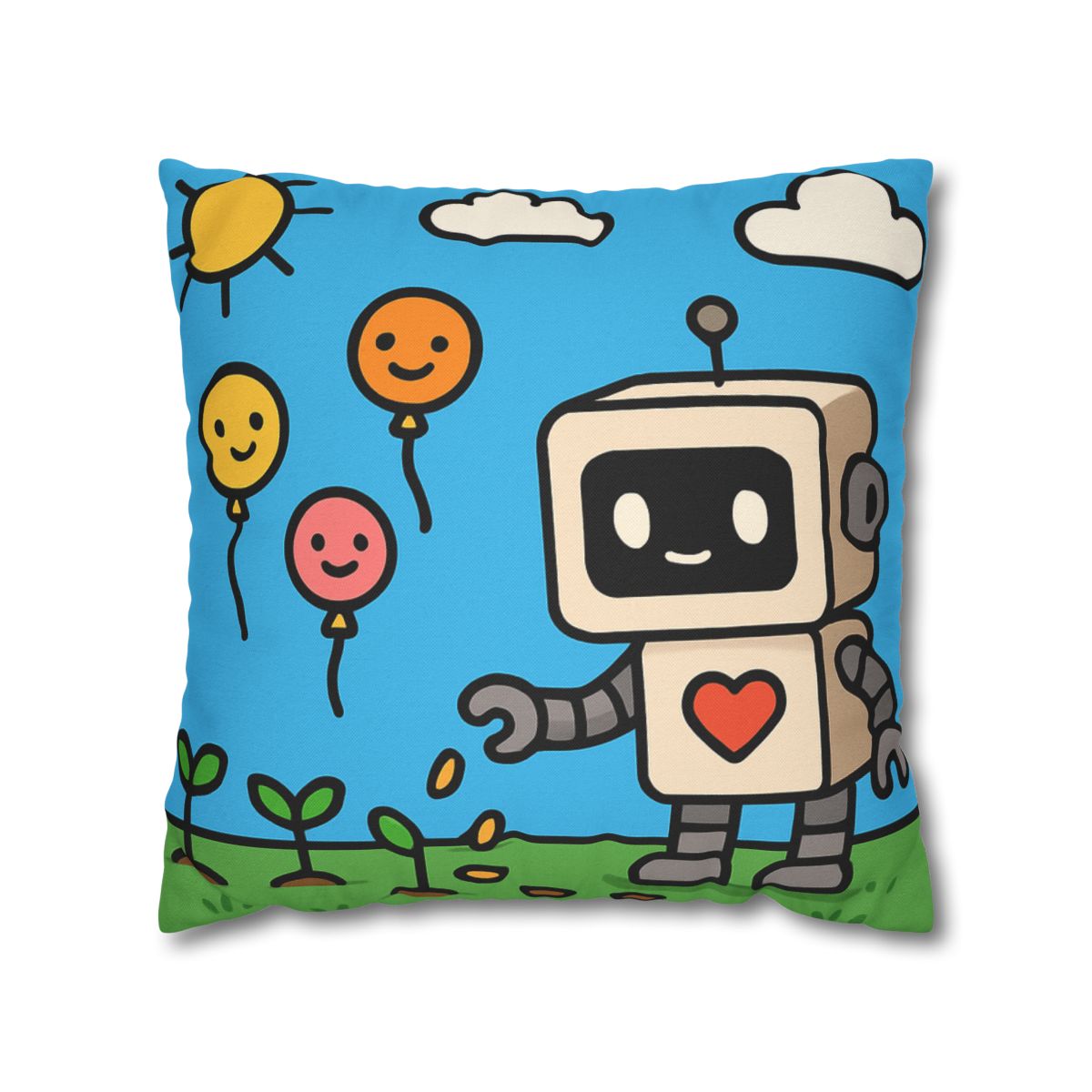 Robot Garden Of Flying Seeds stylish decorative pillowcases