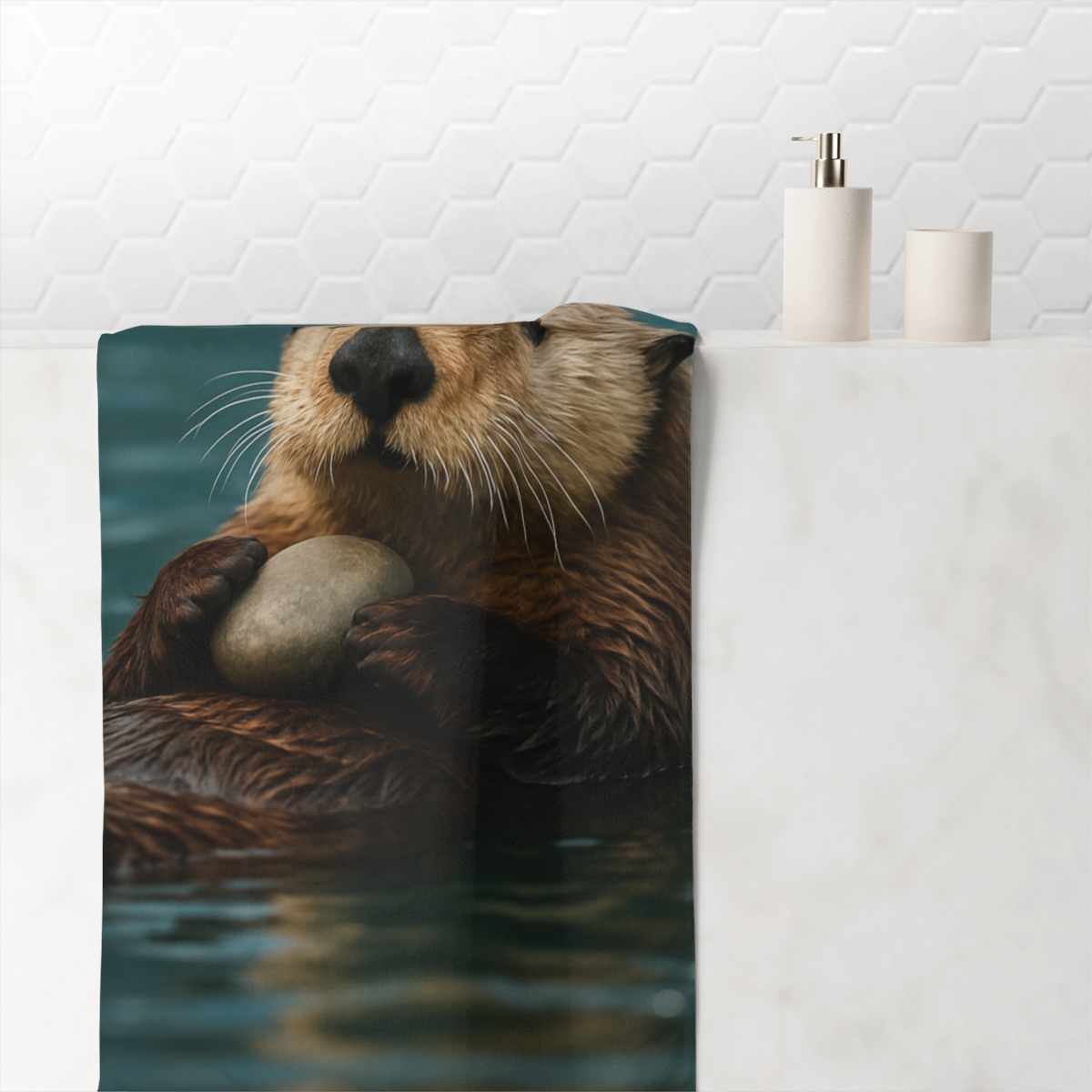 Tidal Drift Sea Otter comfortable face towels