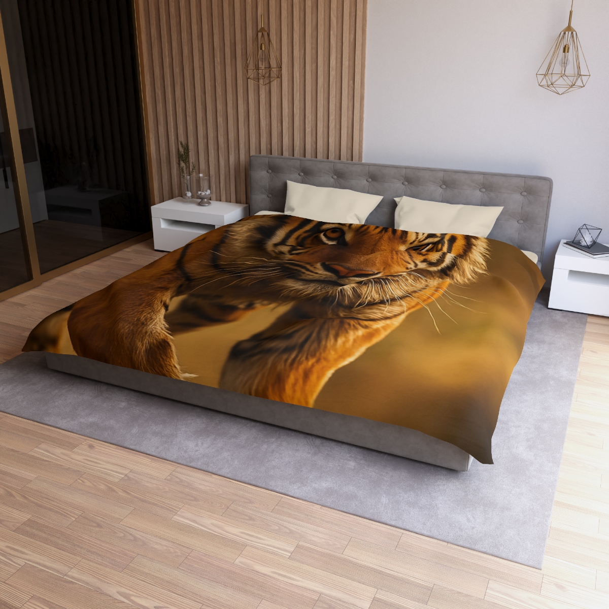 Crimson Stride Tiger duvets for gifts