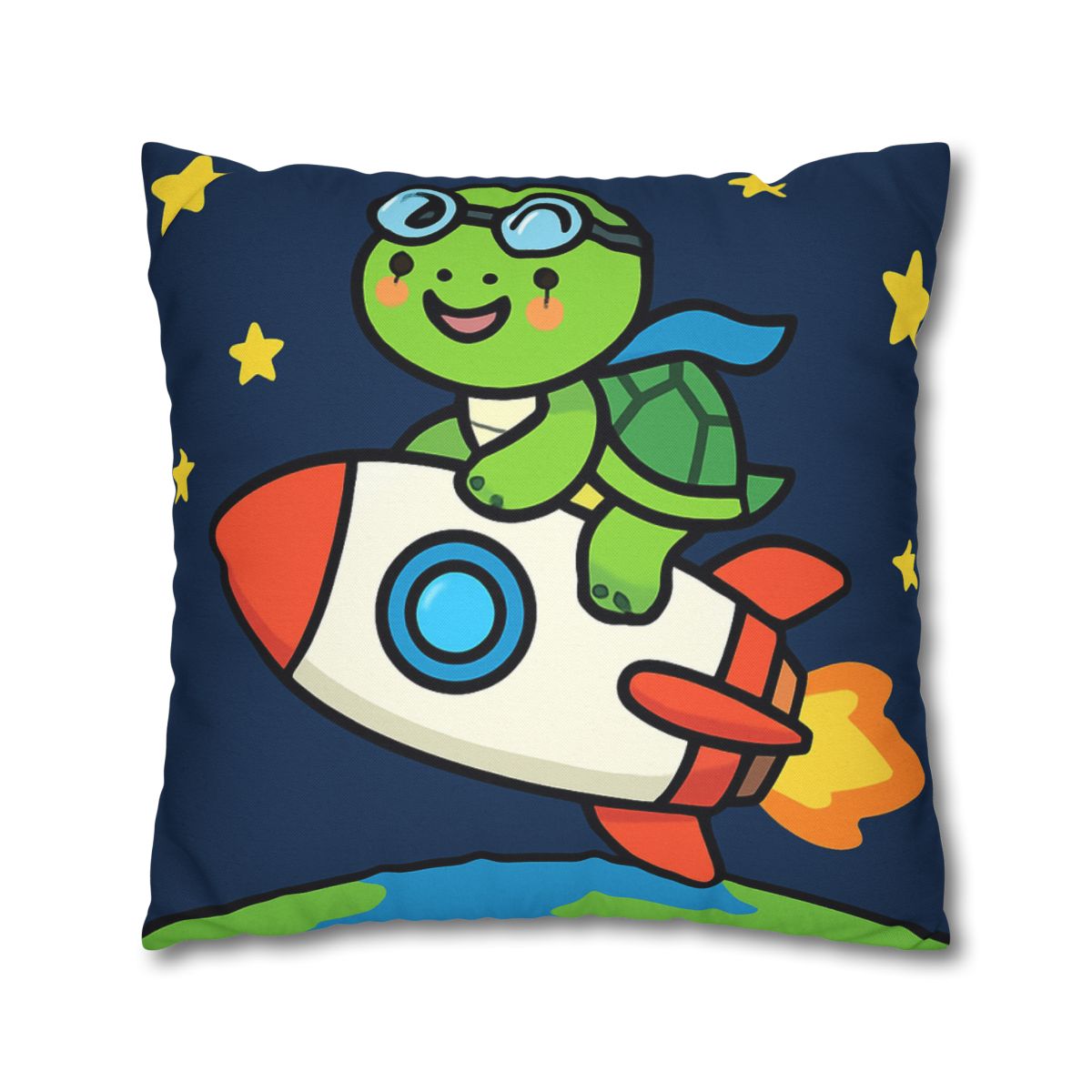 Rocket Riding Turtle To The Moon custom pillow cases