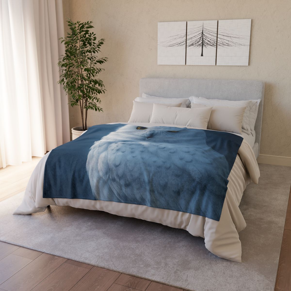 Midnight Watch Snowy Owl unique gift blankets