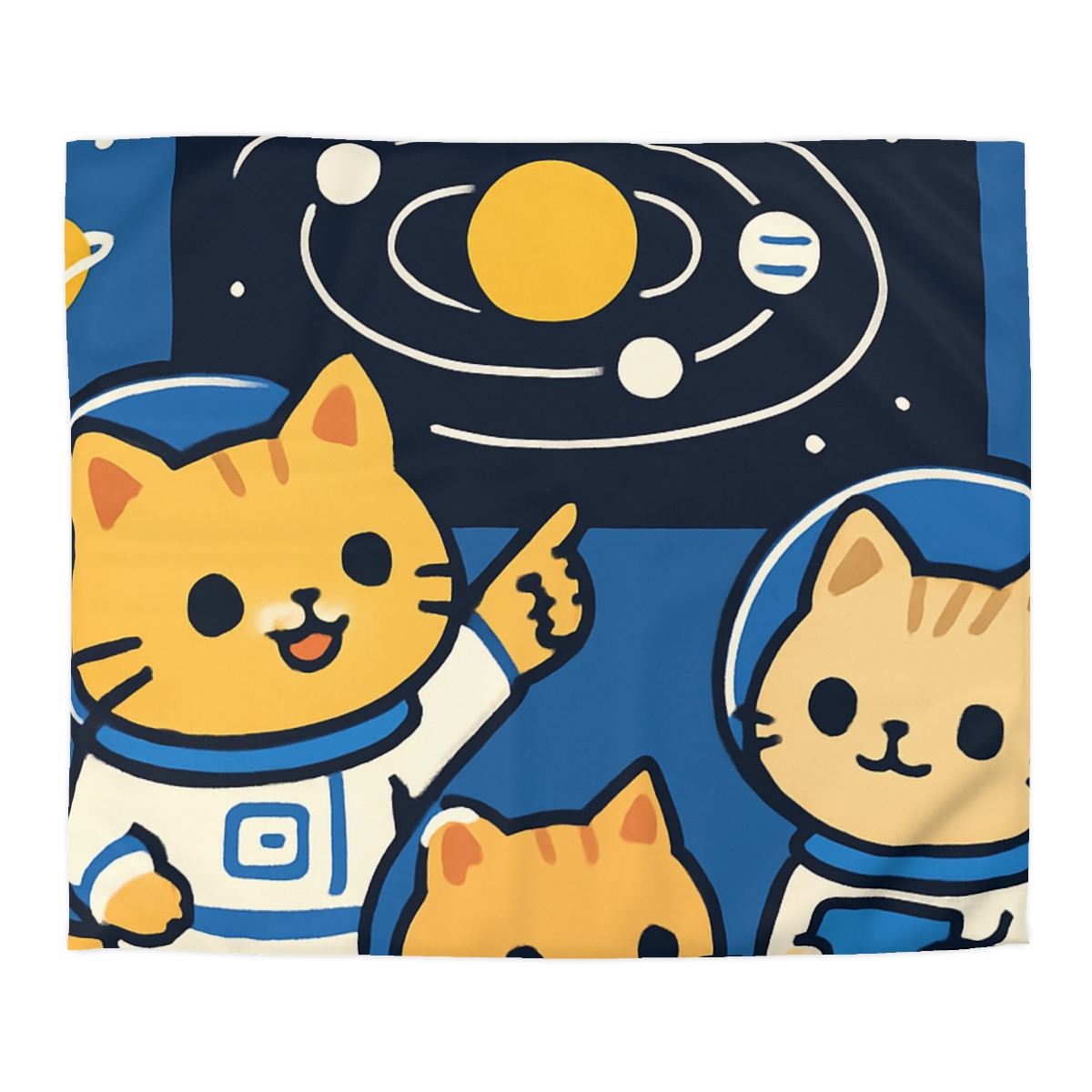 Space School For Curious Cats personalized bedding duvets