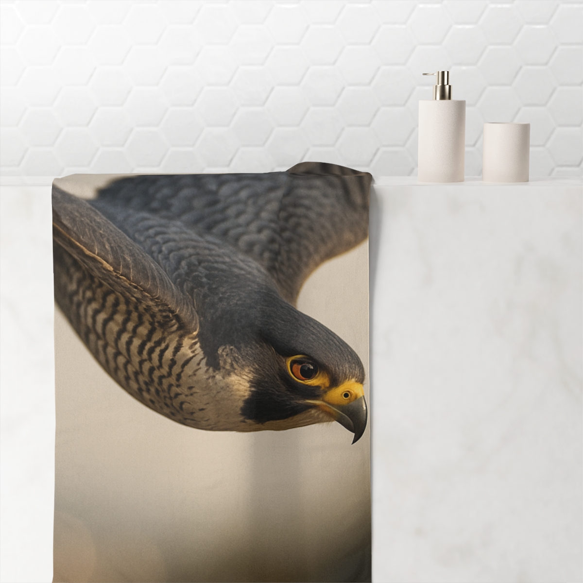 Starlit Dive Peregrine Falcon comfortable face towels