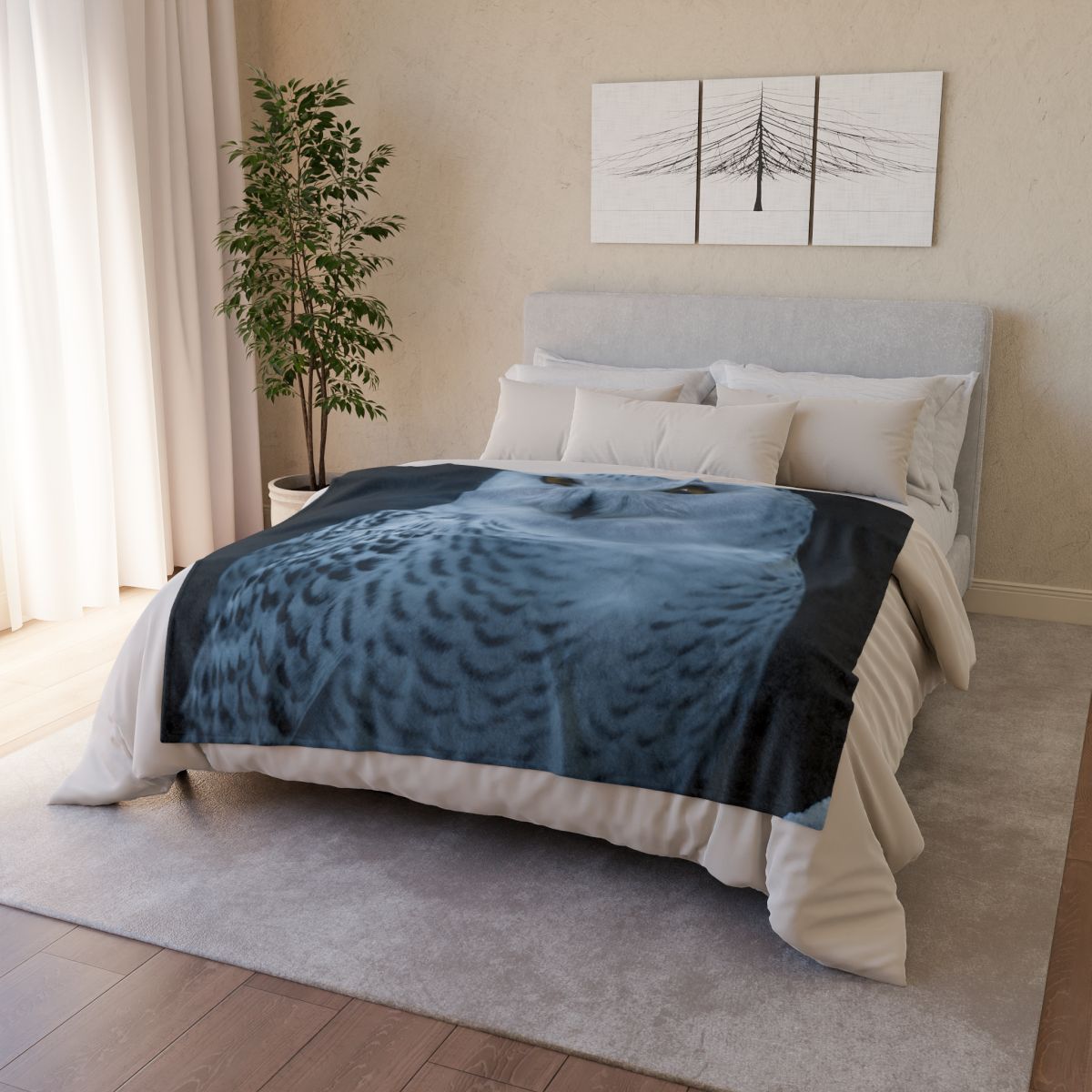 Midnight Watch Snowy Owl warm winter blankets