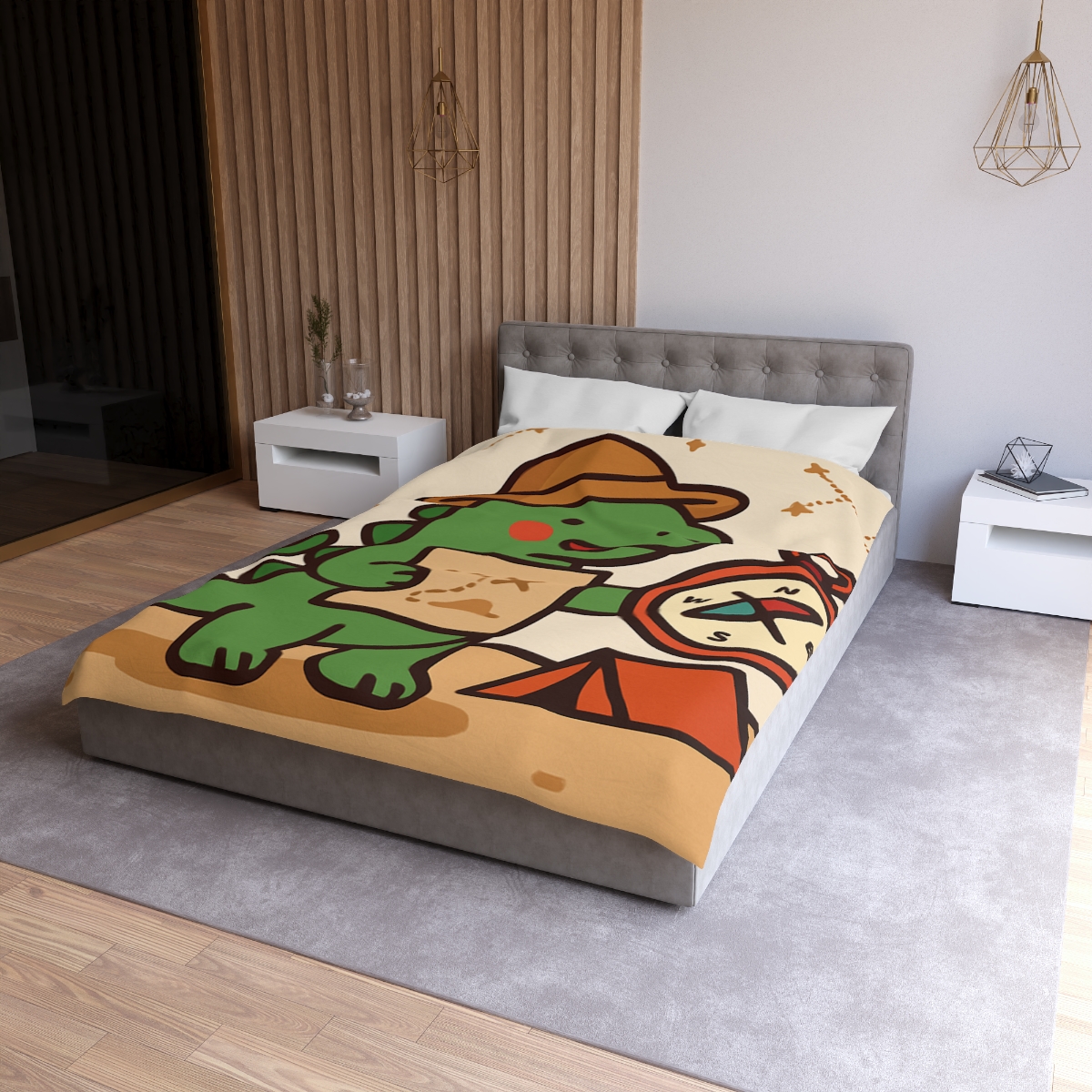 Desert Dino Map Quest With Compass And Constellations personalized bedding duvets