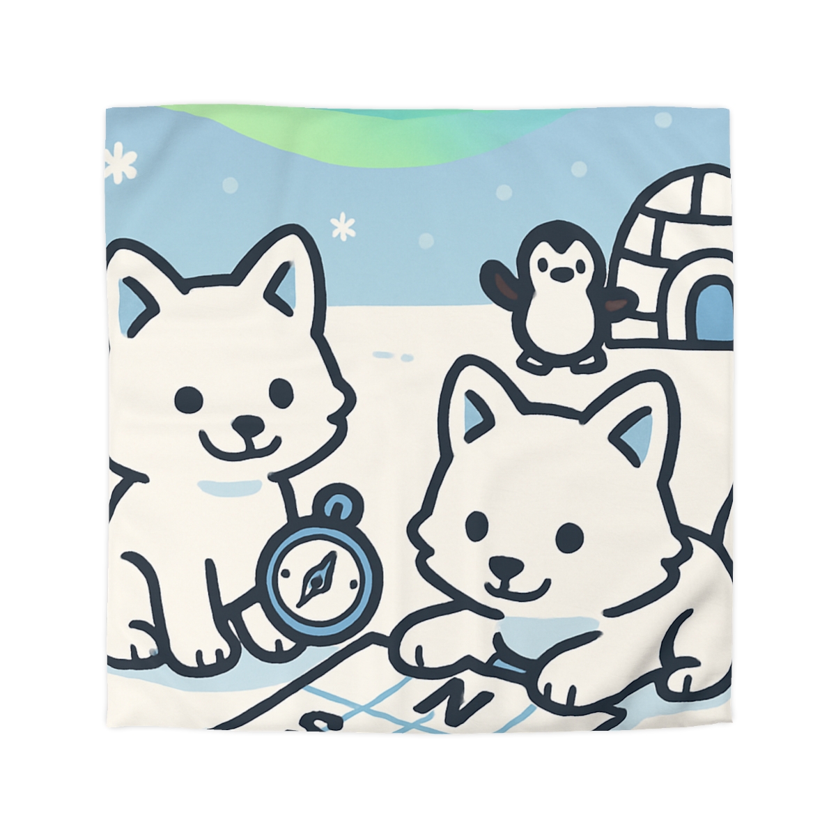 Polar Aurora Map Makers stylish duvet covers