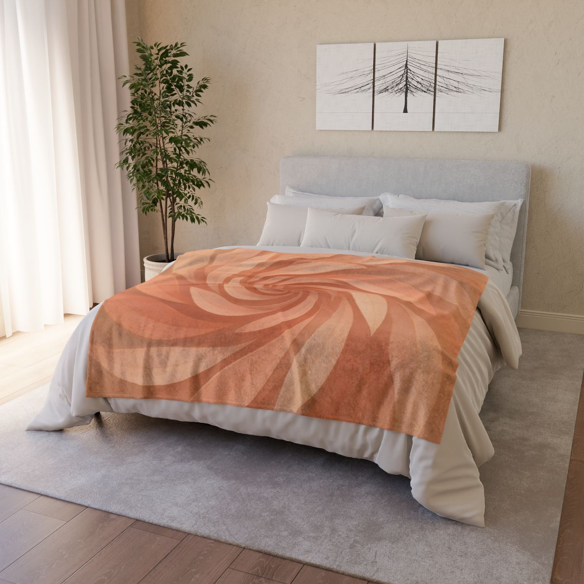 Petal Spiral Harmony soft fleece blankets