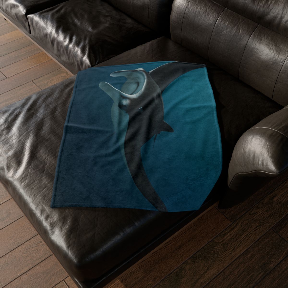 Midwater Dancer Manta Ray soft fleece blankets