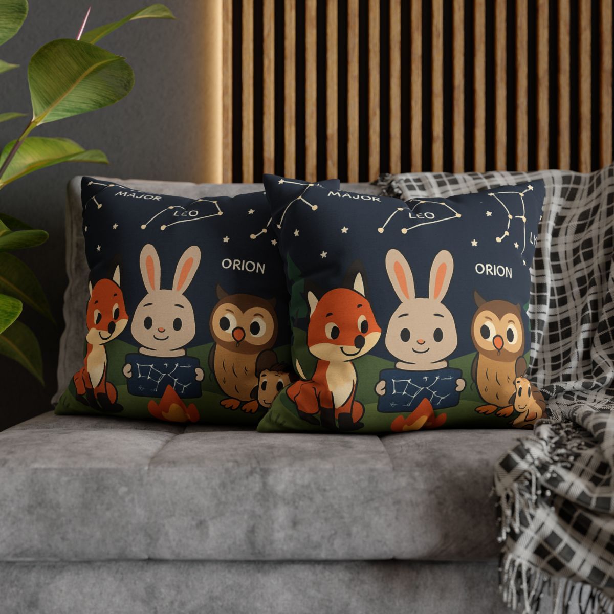Constellation Campfire Critters comfortable bedding pillow covers