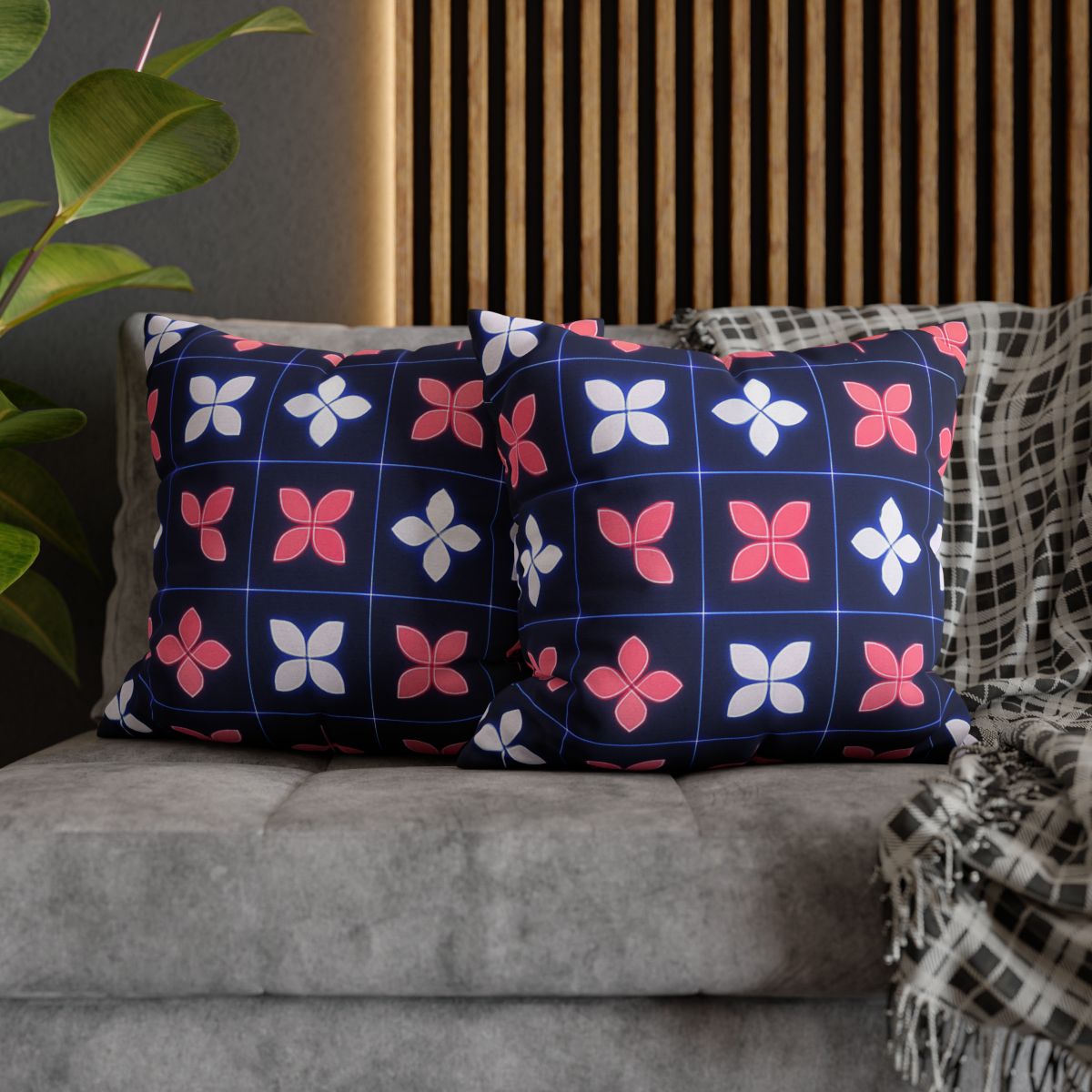 Quantum Blossom Grid custom pillow cases
