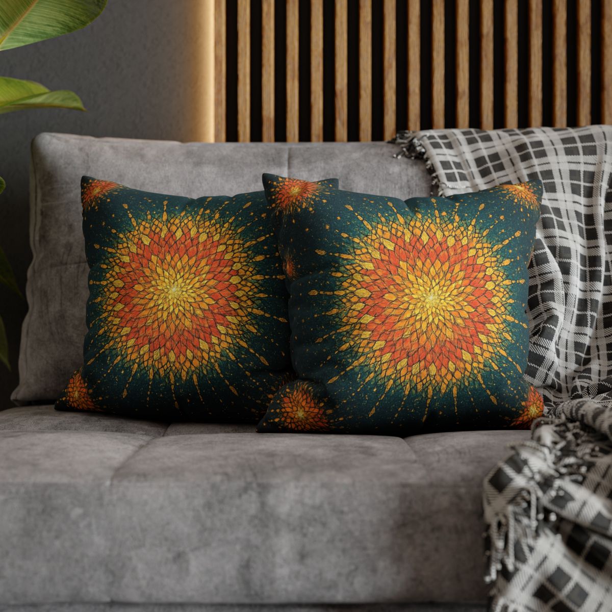 Starburst Mosaic Halo personalized pillow covers