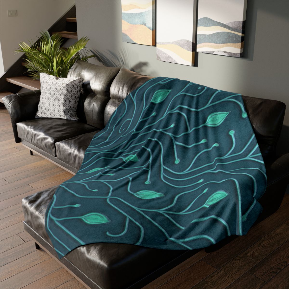 Vine Circuit Lattice stylish throw blankets