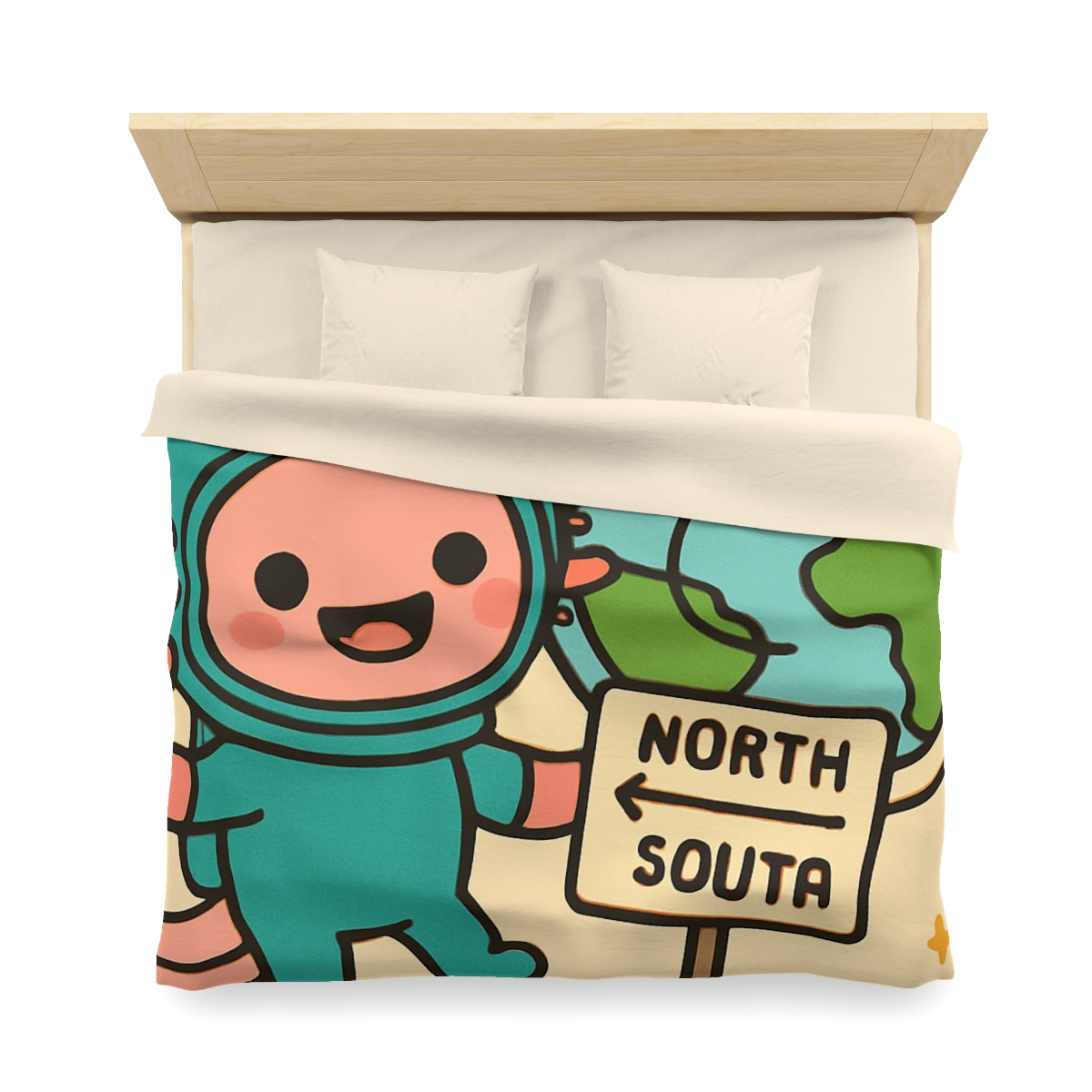 Luna The Axolotl Astronaut And The Bubble Planet Map stylish duvet covers