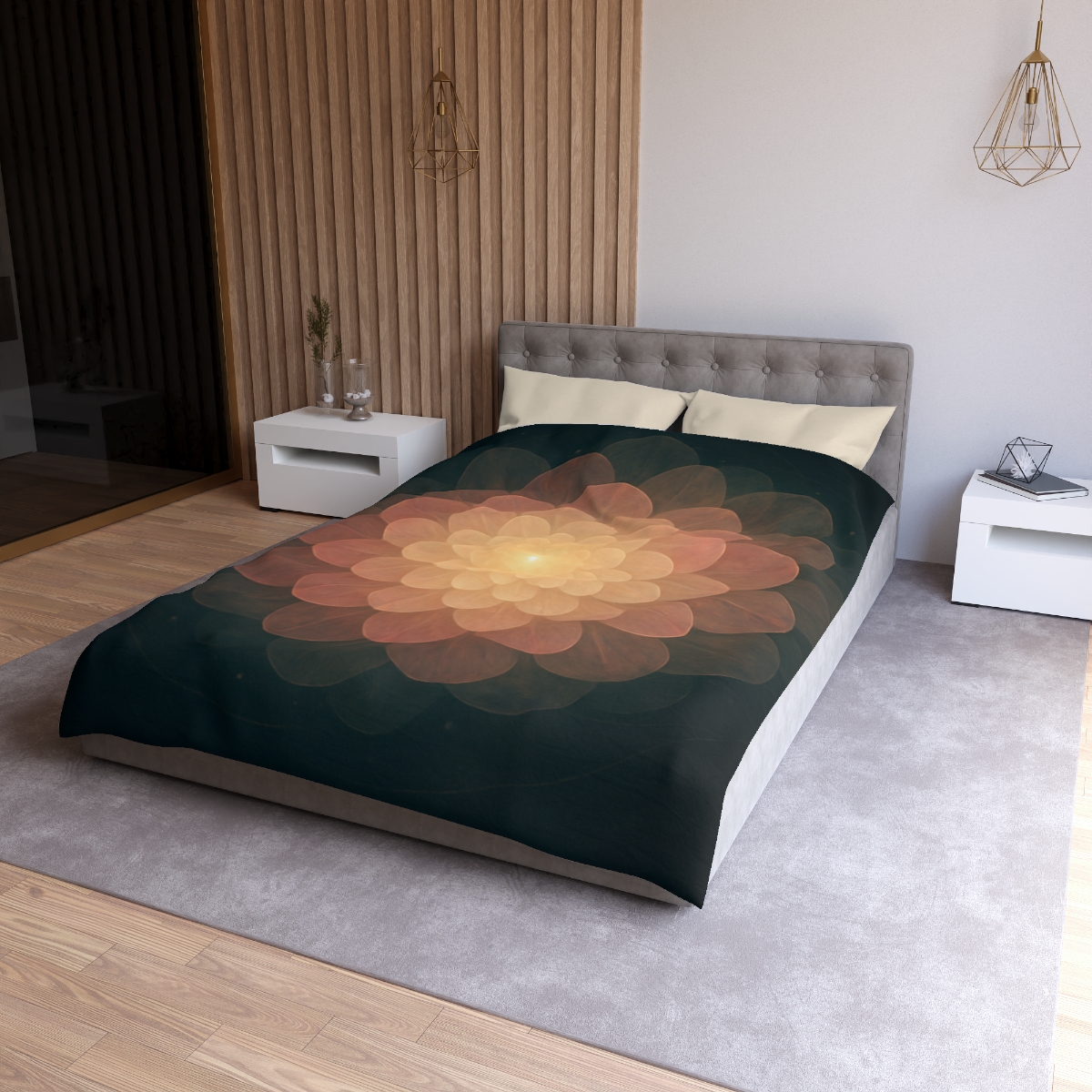 Celestial Petal Halo personalized bedding duvets