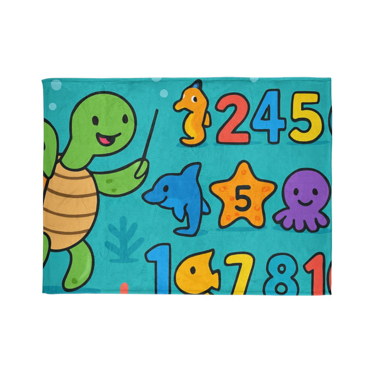 The Coral Reef Number Parade decorative home blankets