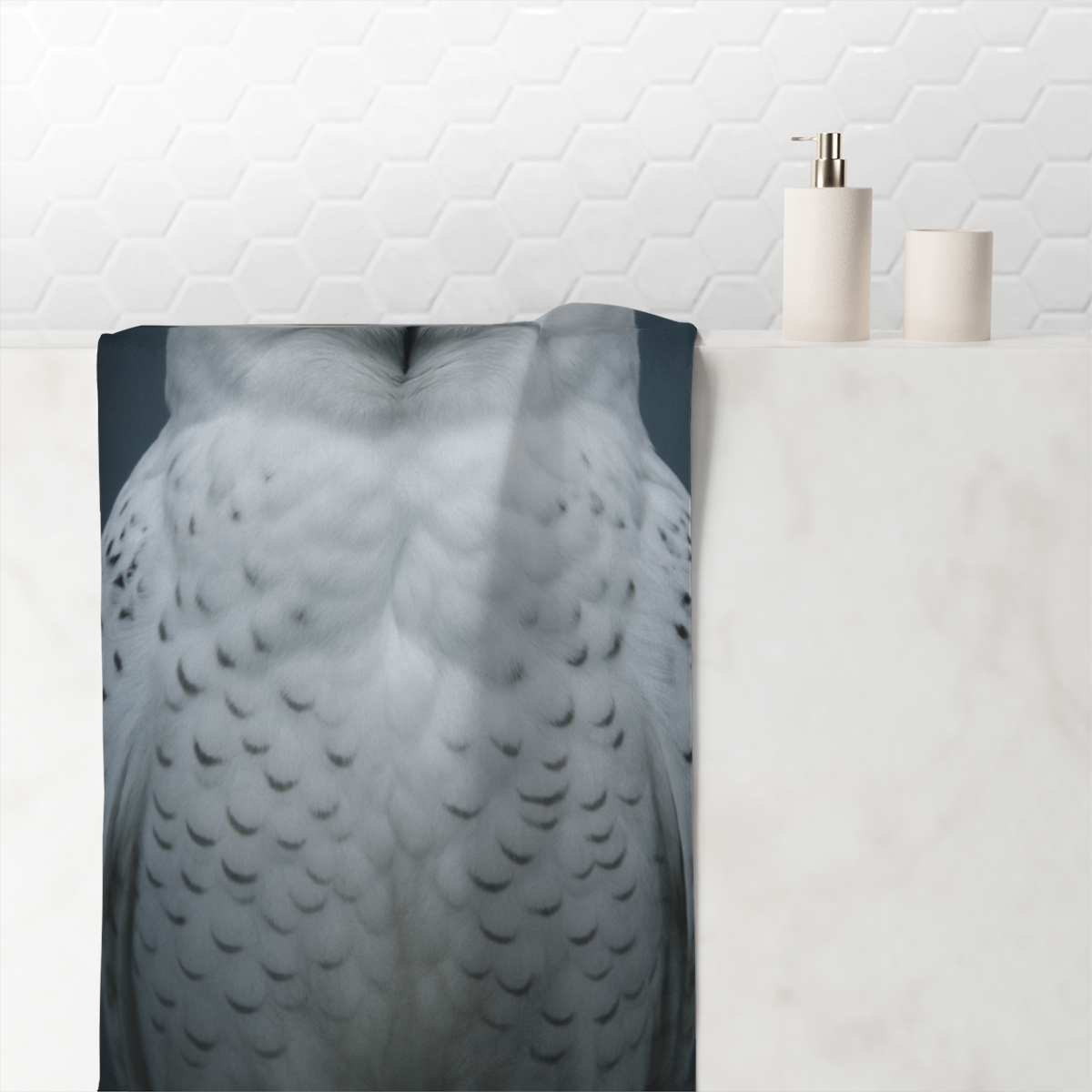 Midnight Watch Snowy Owl soft cotton towels