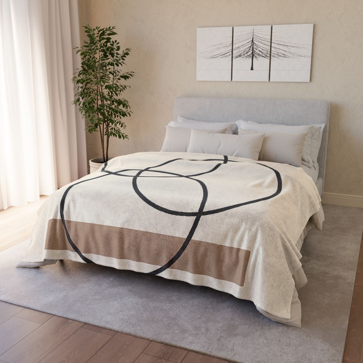 Staggered Rings And Slim Bar decorative home blankets