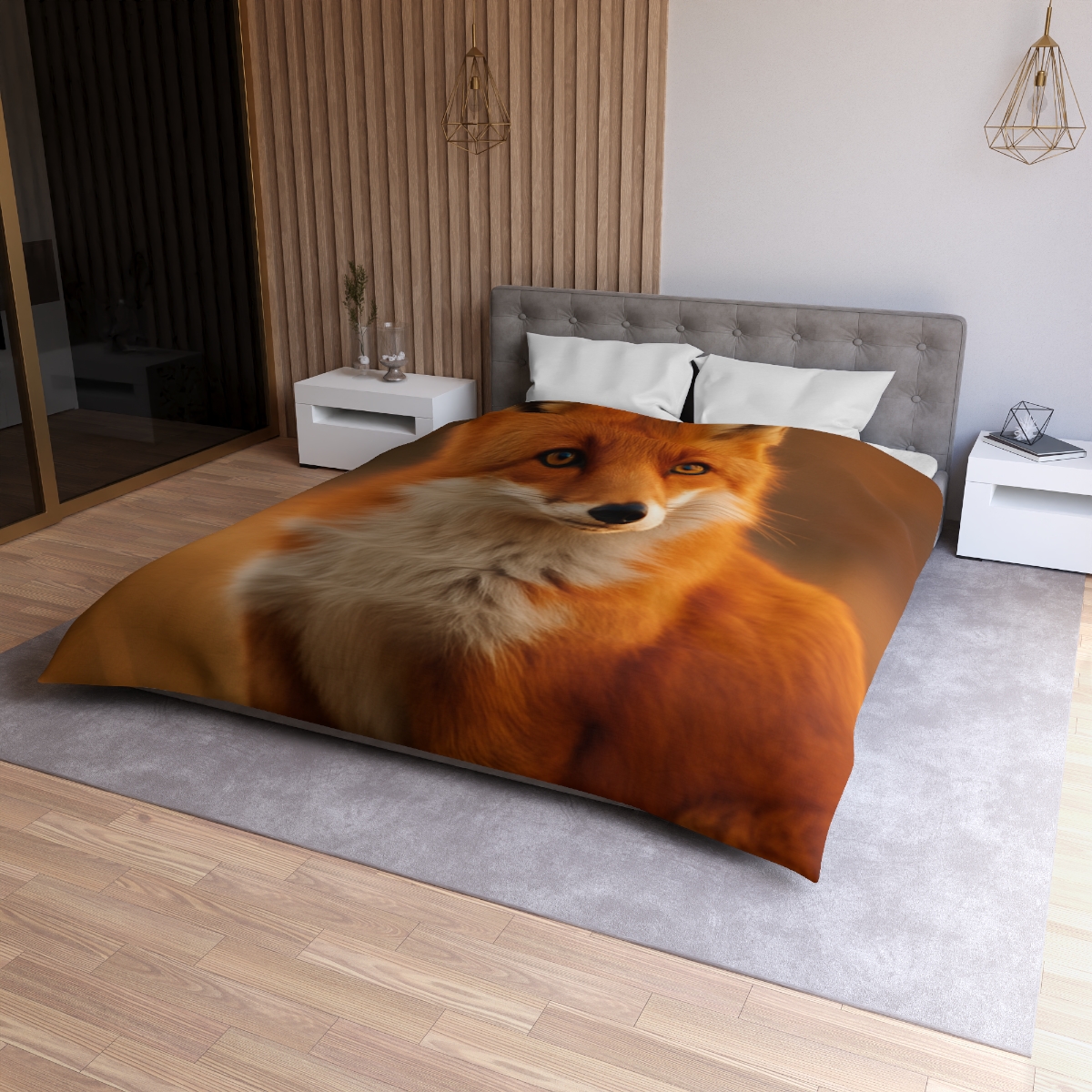 Crimson Whisper Red Fox stylish duvet covers