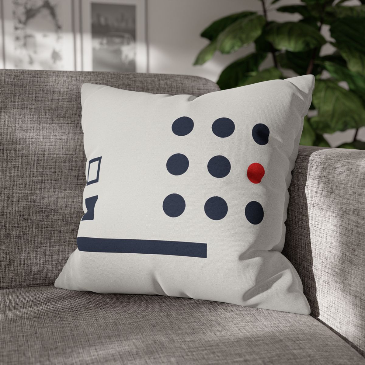 Missing Cell Dot Grid With Long Bar personalized pillow covers